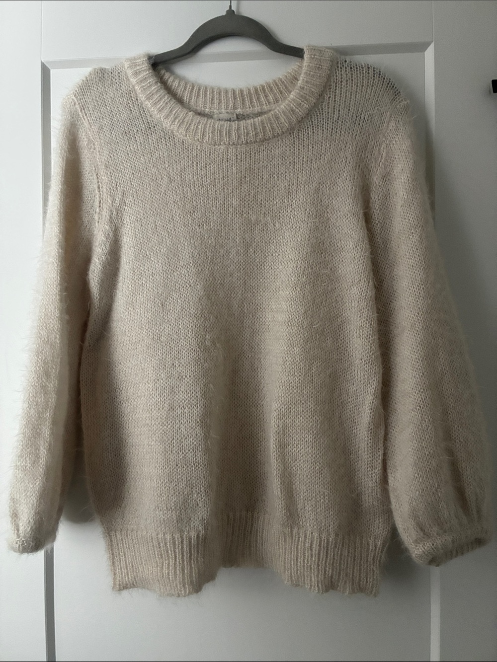a new day Cream Mohair-Blend Crewneck Sweater